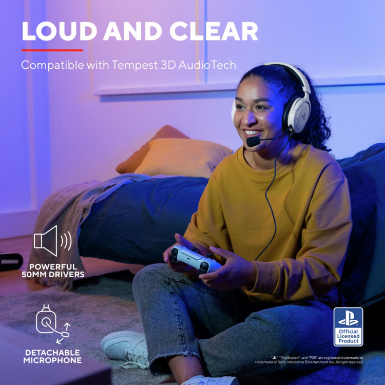 Trust GXT 498W Forta Gamingheadset PS5 Vit