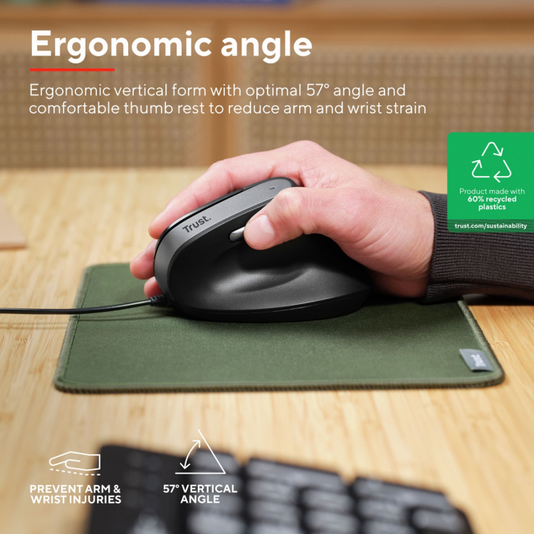 Trust Bayo II Ergonomisk mus Svart Trust Bayo II Ergonomisk mus Svart