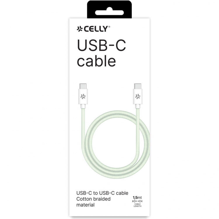 Celly USB-C - USB-C-kabel 60W 1,5 m Grön