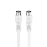 Nedis Satellite & Antenna Cable | F Male Quick | F Male Quick | Nickel Plated | 75 Ohm | Double Shielded | 1.00 m | Round | PVC | White | Box