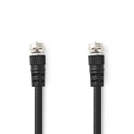 Nedis Satellite & Antenna Cable | F Male | F Male | Nickel Plated | 75 Ohm | Double Shielded | 1.50 m | Round | PVC | Black | Label