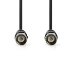 Nedis Satellite & Antenna Cable | F Male | F Male | Nickel Plated | 75 Ohm | Double Shielded | 1.50 m | Round | PVC | Black | Label