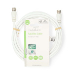 Nedis Satellite & Antenna Cable | F Male | F Male | Nickel Plated | 75 Ohm | Double Shielded | 2.00 m | Round | PVC | White | Label