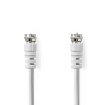 Nedis Satellite & Antenna Cable | F Male | F Male | Nickel Plated | 75 Ohm | Double Shielded | 5.00 m | Round | PVC | White | Label