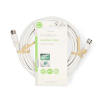 Nedis Satellite & Antenna Cable | F Male | F Male | Nickel Plated | 75 Ohm | Double Shielded | 5.00 m | Round | PVC | White | Label