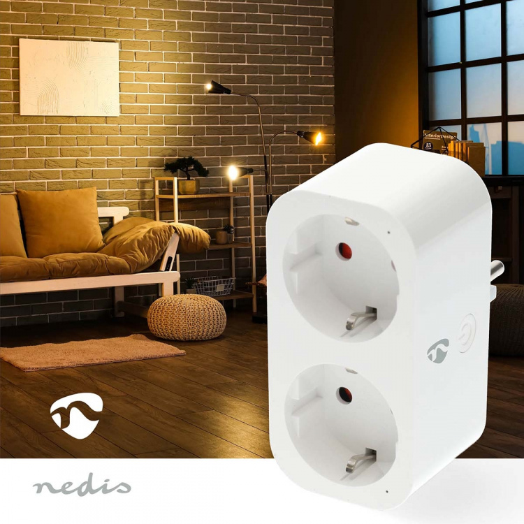 Nedis SmartLife Smart Plug | IP21 | Power meter | 3680 W | Type F (CEE 7/7) | 0 - 55 °C | Android™ / IOS | 2-Way | White | 1 pcs