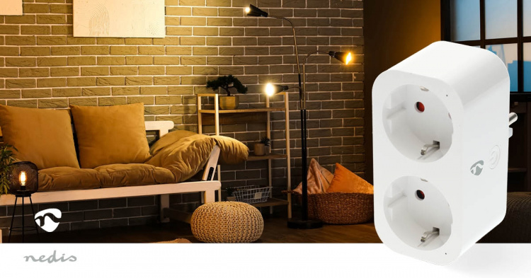 Nedis SmartLife Smart Plug | IP21 | Power meter | 3680 W | Type F (CEE 7/7) | 0 - 55 °C | Android™ / IOS | 2-Way | White | 1 pcs