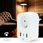 Nedis SmartLife Smart Plug | IP21 | Power meter | 3680 W | Type F (CEE 7/7) / 1x USB-C™ / 2x USB | 0 - 55 °C | Android™ / IOS | White | 1 pcs Nedis SmartLife Smart Plug | IP21 | Power meter | 3680 W | Type F (CEE 7/7) / 1x USB-C™ / 2x USB | 0 - 55 °C | Android™ / IOS | White | 1 pcs