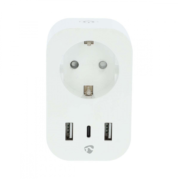 Nedis SmartLife Smart Plug | IP21 | Power meter | 3680 W | Type F (CEE 7/7) / 1x USB-C™ / 2x USB | 0 - 55 °C | Android™ / IOS | White | 1 pcs Nedis SmartLife Smart Plug | IP21 | Power meter | 3680 W | Type F (CEE 7/7) / 1x USB-C™ / 2x USB | 0 - 55 °C | Android™ / IOS | White | 1 pcs