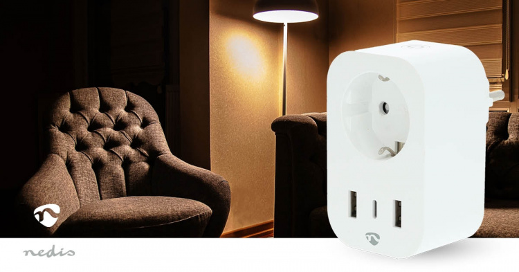 Nedis SmartLife Smart Plug | IP21 | Power meter | 3680 W | Type F (CEE 7/7) / 1x USB-C™ / 2x USB | 0 - 55 °C | Android™ / IOS | White | 1 pcs Nedis SmartLife Smart Plug | IP21 | Power meter | 3680 W | Type F (CEE 7/7) / 1x USB-C™ / 2x USB | 0 - 55 °C | Android™ / IOS | White | 1 pcs