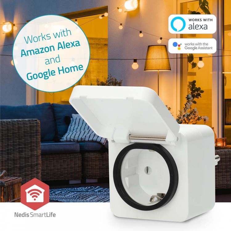 Nedis SmartLife Smart Plug | IP44 | Power meter | 3680 W | Type F (CEE 7/7) | -25 - 55 °C | Android™ / IOS | White | 1 pcs
