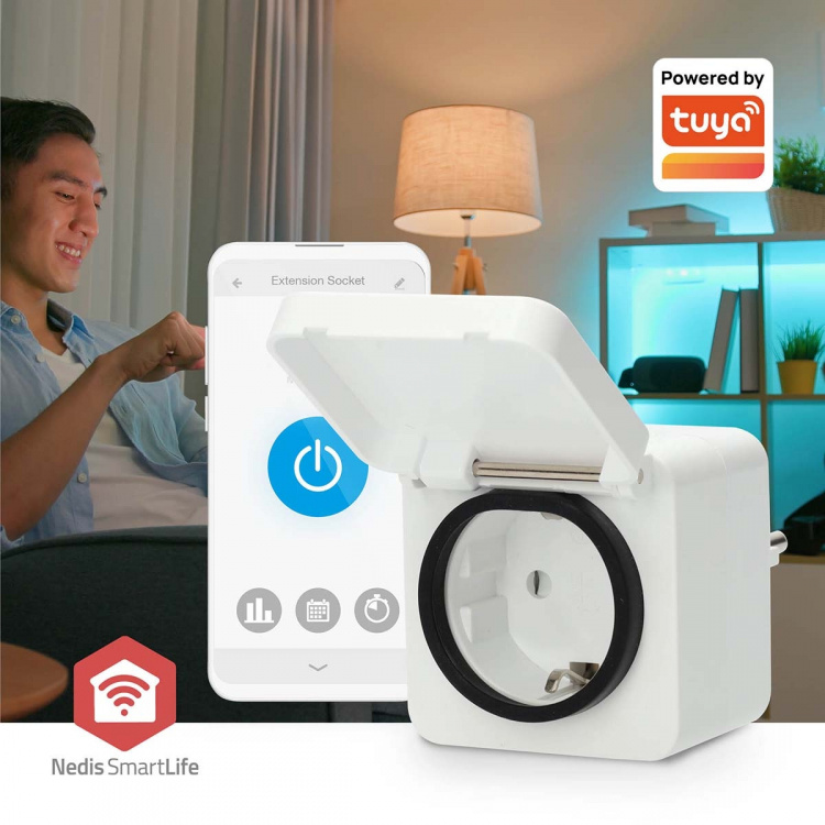 Nedis SmartLife Smart Plug | IP44 | Power meter | 3680 W | Type F (CEE 7/7) | -25 - 55 °C | Android™ / IOS | White | 1 pcs