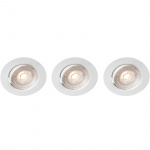 Llitt Sara 230V Dimbar downlight spotlight 3000K 400lm IP44 3-pack Vit
