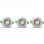 Llitt Sanna Dimbar Infälld downlight 3000K/4000K 520lm IP65 3-pack Borstad stål