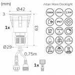 Llitt Allan More Decklight 1-pack 12V 3000K 100lm IP67