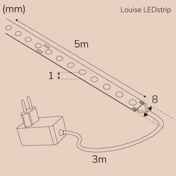 Llitt Louise Ledstrip kit COB-LED DOT IP20 5m 3000K