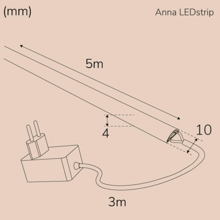 Llitt Anna Ledstrip kit COB-LED Milky IP65 5m 3000K