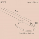 Llitt Anna Ledstrip COB-LED Milky utan trafo IP65 3m 3000K