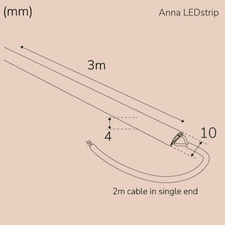 Llitt Anna Ledstrip COB-LED Milky utan trafo IP65 3m 3000K