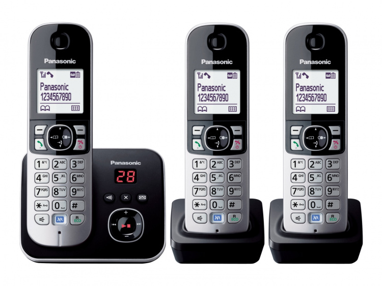 Panasonic KX-TG6823 Trådlös telefon utan nummerpresentation Svart