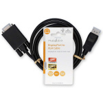 Nedis VGA Cable | DisplayPort Male | VGA Male | Nickel Plated | Maximum resolution: 1080p | 2.00 m | Round | PVC | Black | Label