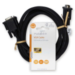 Nedis VGA Cable | VGA Male | VGA Male | Nickel Plated | Maximum resolution: 1280x768 | 3.00 m | Round | ABS | Black | Label