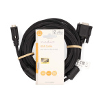 Nedis VGA Cable | VGA Male | VGA Female | Nickel Plated | Maximum resolution: 1280x800 | 5.00 m | Round | ABS | Black | Label
