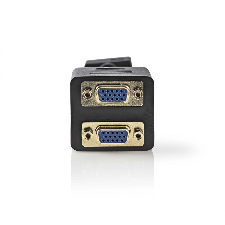 Nedis VGA Cable | VGA Male | 2x VGA Female | Gold Plated | Maximum resolution: 1280x768 | 0.20 m | Round | ABS | Black | Envelope Nedis VGA Cable | VGA Male | 2x VGA Female | Gold Plated | Maximum resolution: 1280x768 | 0.20 m | Round | ABS | Black | Envelope