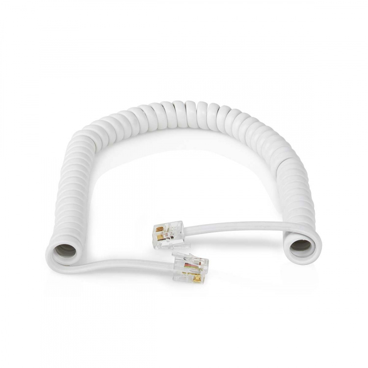 Nedis Telecom Cable | RJ10 Male | RJ10 Male | 2.00 m | Cable design: Coiled | Cable type: RJ10 | White | Box Nedis Telecom Cable | RJ10 Male | RJ10 Male | 2.00 m | Cable design: Coiled | Cable type: RJ10 | White | Box