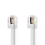 Nedis Telecom Cable | RJ11 Male | RJ11 Male | 10.0 m | Cable design: Flat | Gold Plated | Cable type: RJ11 | White | Box Nedis Telecom Cable | RJ11 Male | RJ11 Male | 10.0 m | Cable design: Flat | Gold Plated | Cable type: RJ11 | White | Box