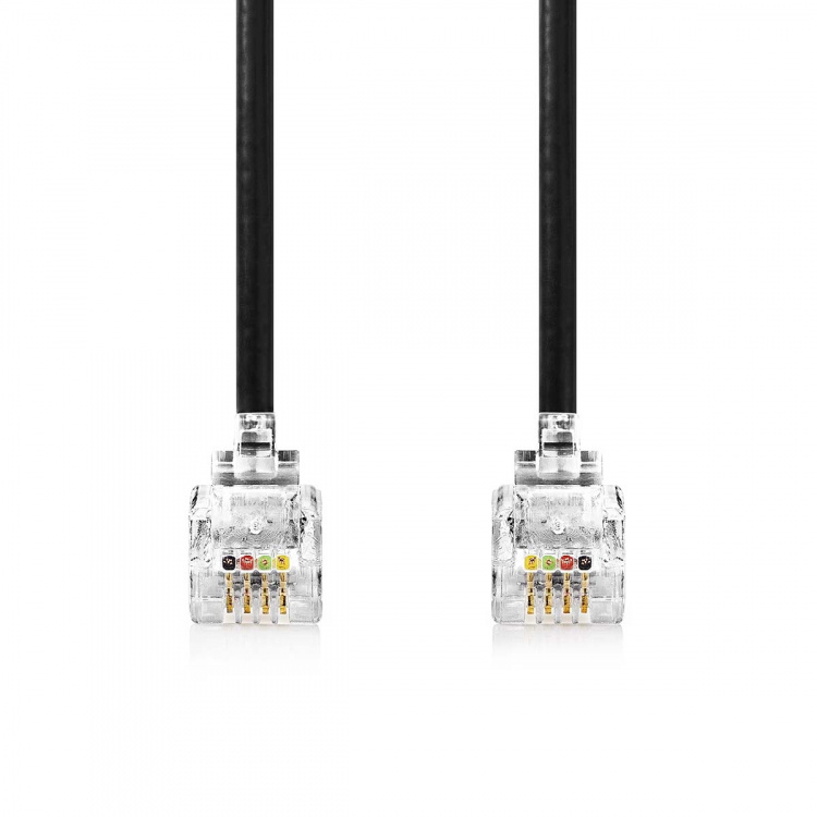 Nedis Telecom Cable | RJ10 Male | RJ10 Male | 5.00 m | Cable design: Coiled | Cable type: RJ10 | Black | Envelope Nedis Telecom Cable | RJ10 Male | RJ10 Male | 5.00 m | Cable design: Coiled | Cable type: RJ10 | Black | Envelope