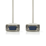 Nedis VGA Cable | VGA Male | VGA Male | Nickel Plated | Maximum resolution: 1024x768 | 2.00 m | Round | ABS | Ivory | Label