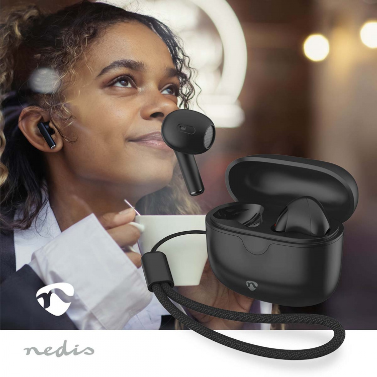 Nedis Fully Wireless Earphones | Bluetooth® | Battery play time: 16 hrs | Touch Control | Charging case | Wireless charging case | Built-in microphone | Voice control support | Black Nedis Fully Wireless Earphones | Bluetooth® | Battery play time: 16 hrs | Touch Control | Charging case | Wireless charging case | Built-in microphone | Voice control support | Black