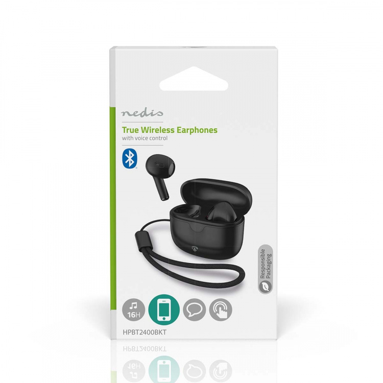 Nedis Fully Wireless Earphones | Bluetooth® | Battery play time: 16 hrs | Touch Control | Charging case | Wireless charging case | Built-in microphone | Voice control support | Black Nedis Fully Wireless Earphones | Bluetooth® | Battery play time: 16 hrs | Touch Control | Charging case | Wireless charging case | Built-in microphone | Voice control support | Black