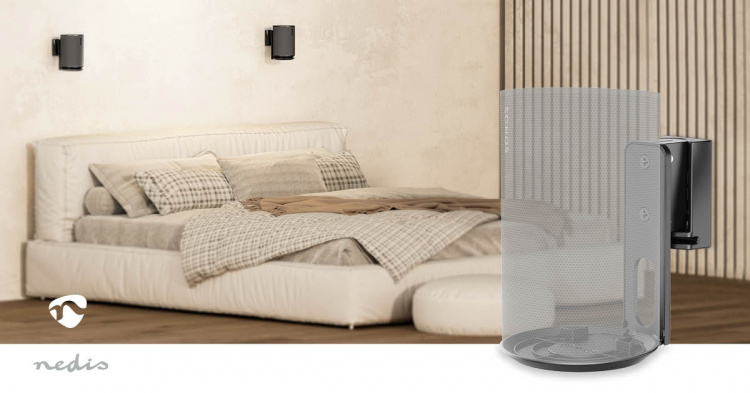 Nedis Speaker Mount | Compatible with: Sonos® Era100 | Wall | 3 kg | Swivel / Tilt | Tiltable | Rotatable | ABS / Metal | Black
