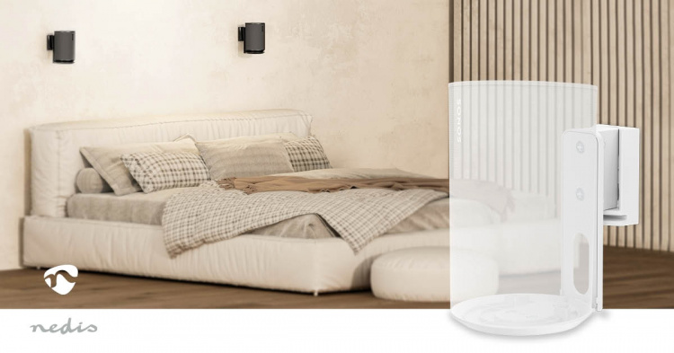 Nedis Speaker Mount | Compatible with: Sonos® Era100 | Wall | 3 kg | Swivel / Tilt | Tiltable | Rotatable | ABS / Metal | White Nedis Speaker Mount | Compatible with: Sonos® Era100 | Wall | 3 kg | Swivel / Tilt | Tiltable | Rotatable | ABS / Metal | White