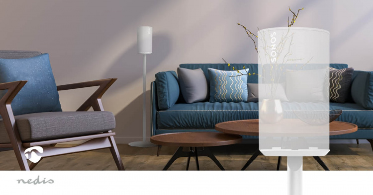 Nedis Speaker Mount | Compatible with: Sonos® Era100 | Stand | 3 kg | Fixed | ABS / Metal | White Nedis Speaker Mount | Compatible with: Sonos® Era100 | Stand | 3 kg | Fixed | ABS / Metal | White