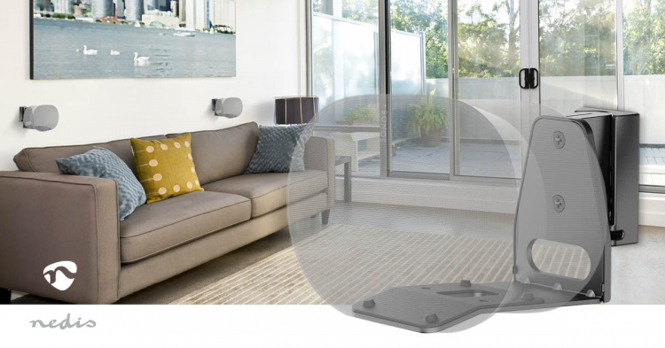 Nedis Speaker Mount | Compatible with: Sonos® Era300 | Wall | 5 kg | Swivel / Tilt | Tiltable | Rotatable | ABS / Metal | Black Nedis Speaker Mount | Compatible with: Sonos® Era300 | Wall | 5 kg | Swivel / Tilt | Tiltable | Rotatable | ABS / Metal | Black