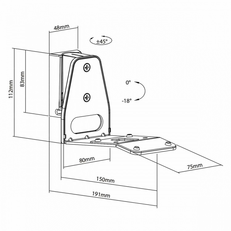 Nedis Speaker Mount | Compatible with: Sonos® Era300 | Wall | 5 kg | Swivel / Tilt | Tiltable | Rotatable | ABS / Metal | White