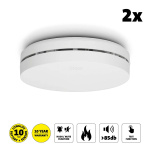 Alecto Design smoke detector with 10 year battery 2-pack White Alecto Design smoke detector with 10 year battery 2-pack White