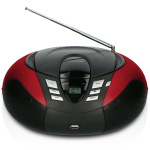 Lenco Portable FM Radio CD and USB player Red