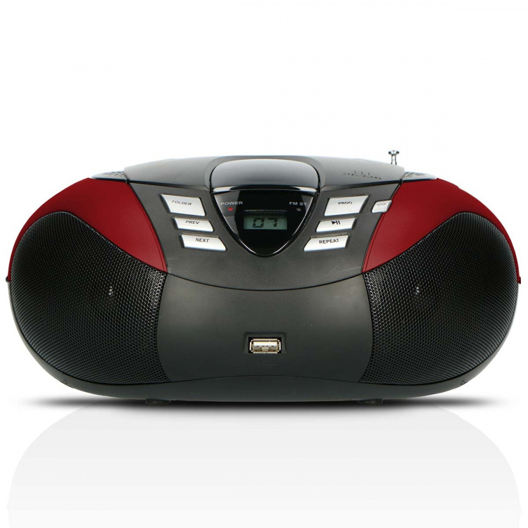 Lenco Portable FM Radio CD and USB player Red