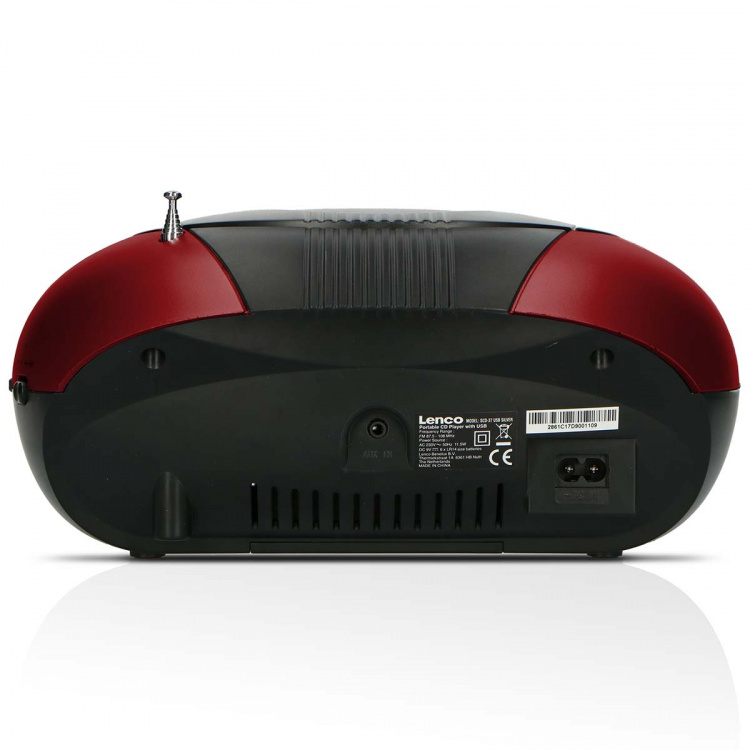 Lenco Portable FM Radio CD and USB player Red