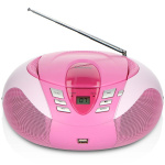 Lenco Portable FM Radio CD and USB player Pink
