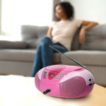 Lenco Portable FM Radio CD and USB player Pink