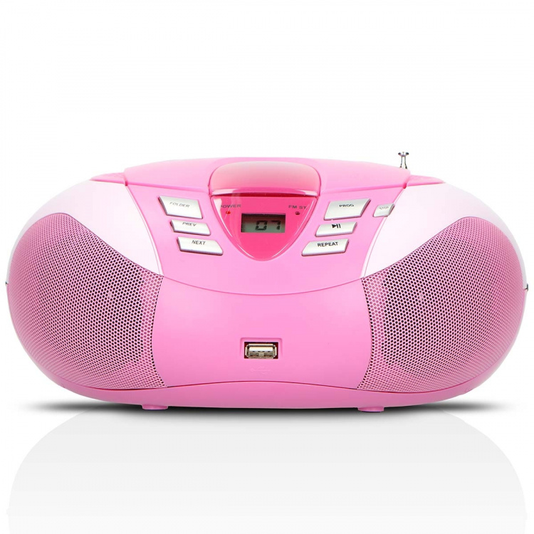 Lenco Portable FM Radio CD and USB player Pink
