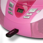Lenco Portable FM Radio CD and USB player Pink