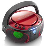 Lenco SCD-550RD Portable FM Radio CD/MP3/USB/Bluetooth® player with LED lighting Red