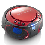 Lenco SCD-550RD Portable FM Radio CD/MP3/USB/Bluetooth® player with LED lighting Red