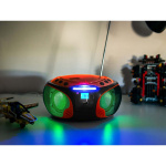 Lenco SCD-550RD Portable FM Radio CD/MP3/USB/Bluetooth® player with LED lighting Red